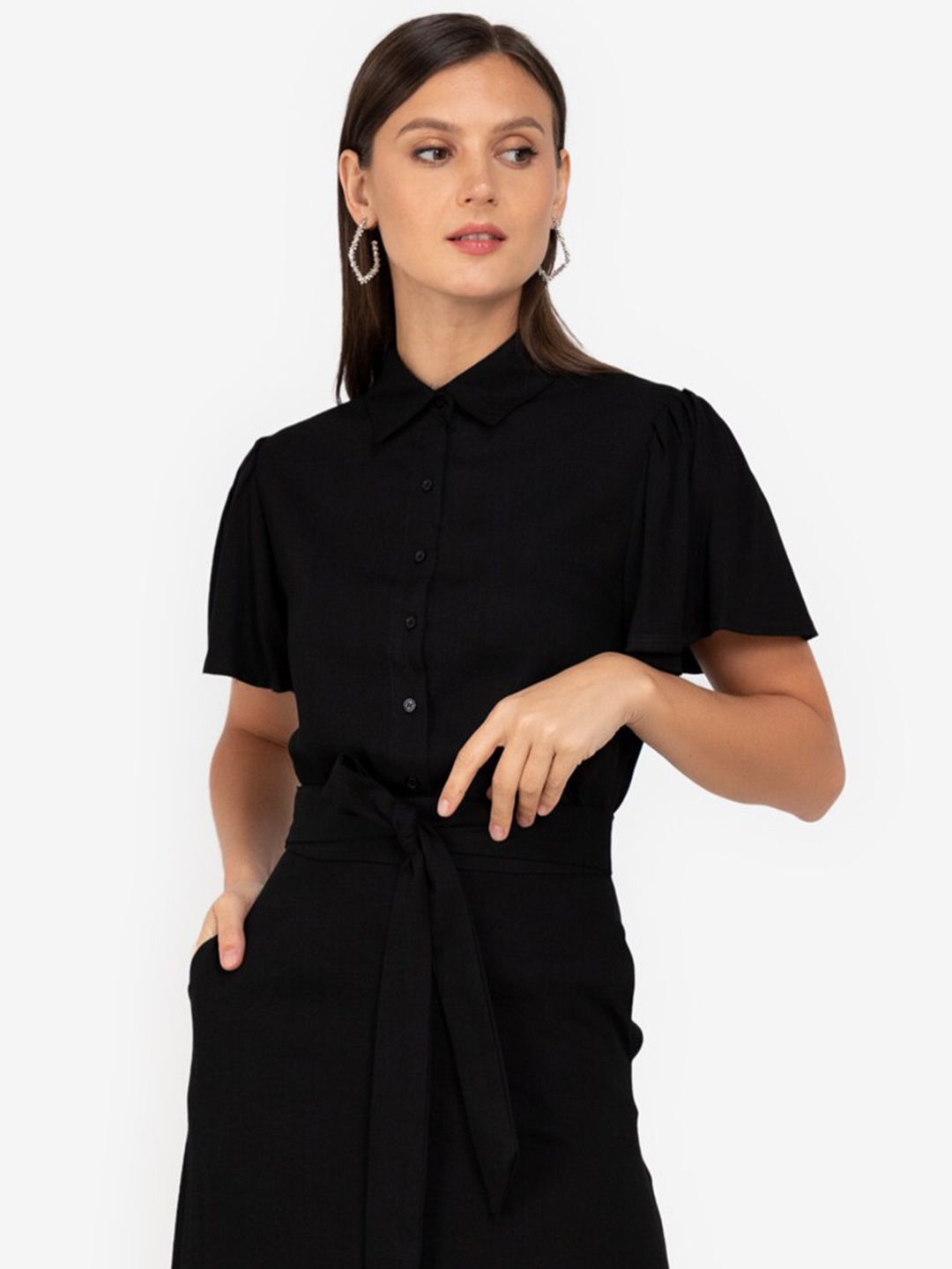 

ZALORA WORK Women Black Casual Shirt