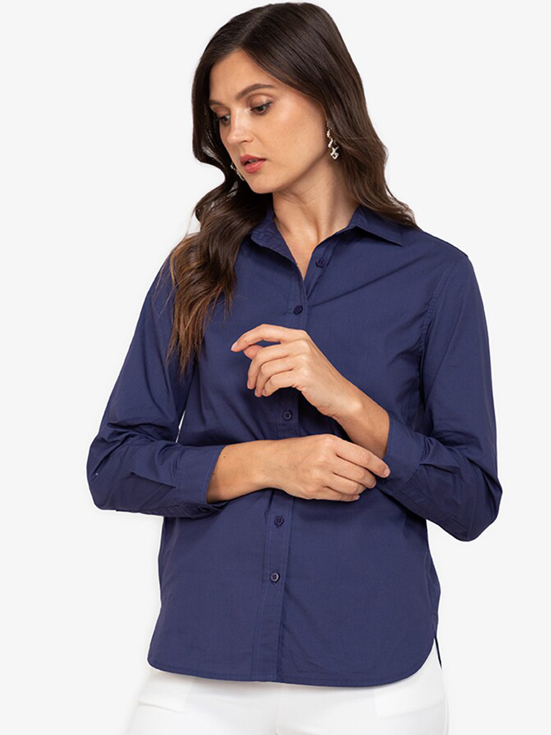 

ZALORA WORK Women Navy Blue Casual Shirt