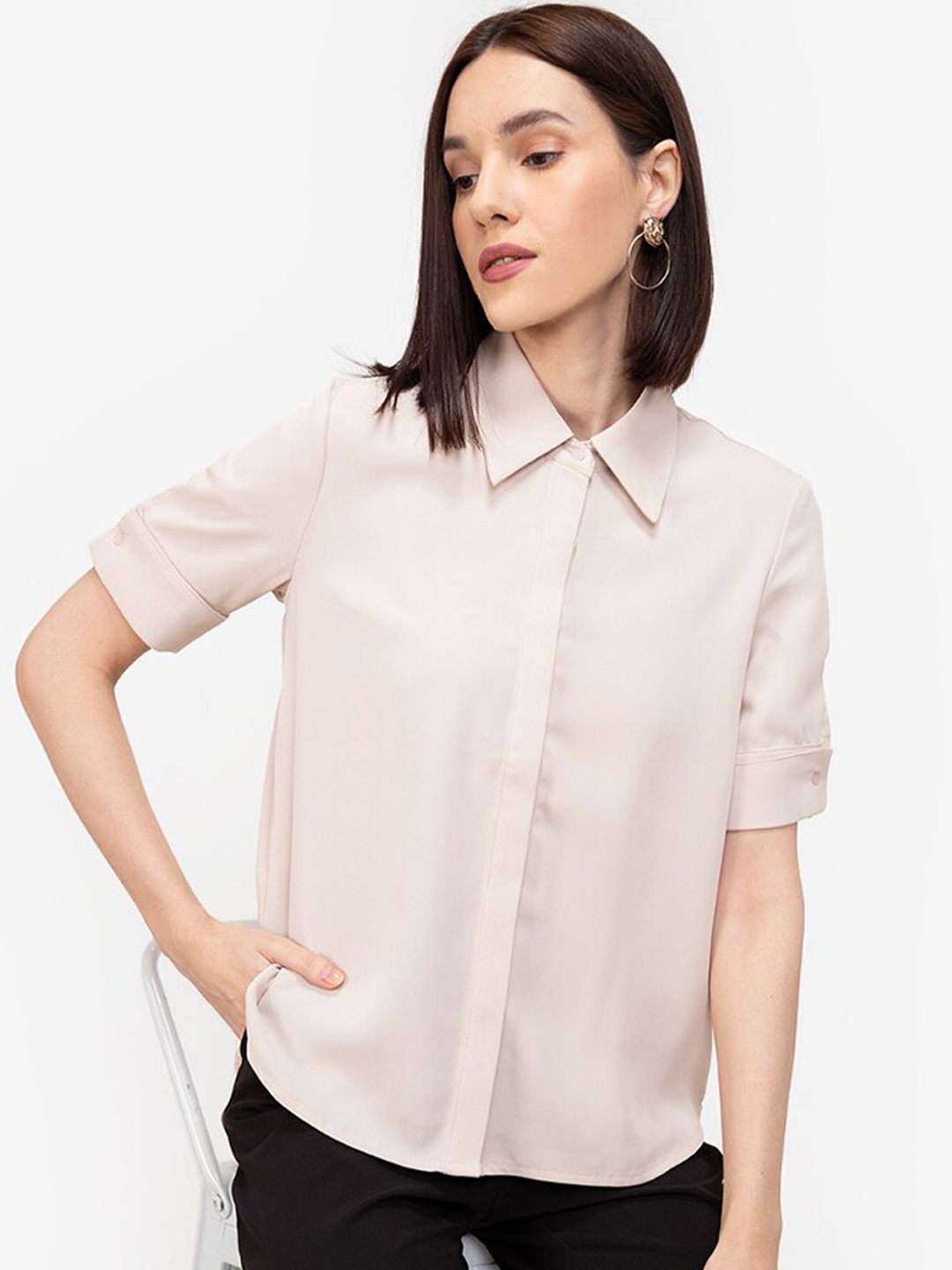 

ZALORA WORK Women Beige Formal Shirt