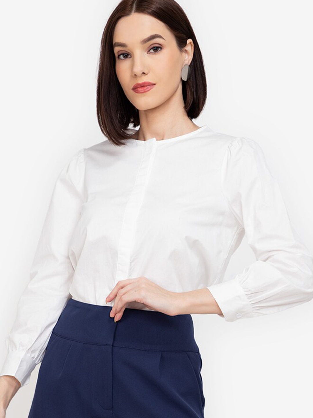 

ZALORA WORK Women White Solid Formal Shirt