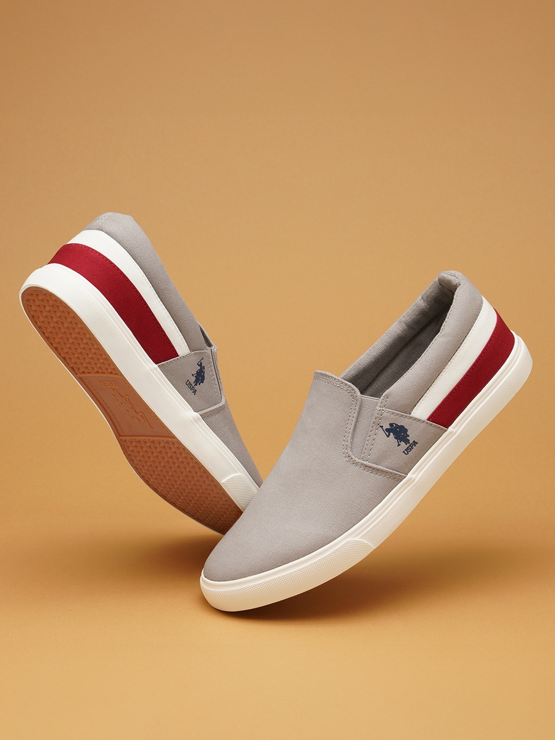 

U.S. Polo Assn. Men Grey CARLIN 3.0 Slip on Sneakers