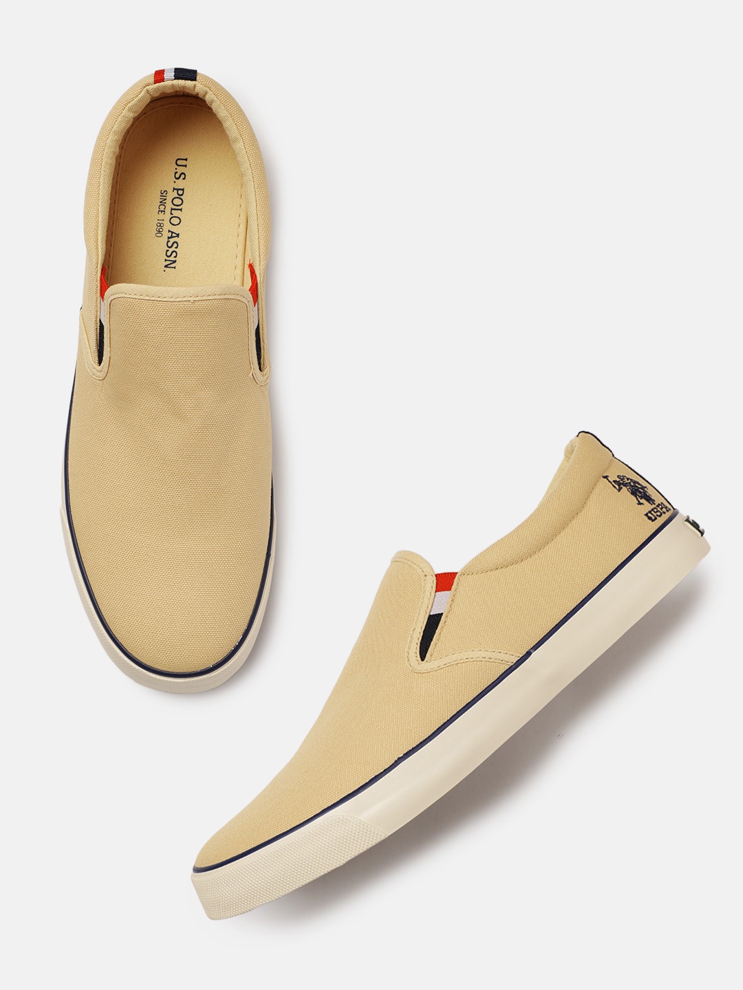 

U.S. Polo Assn. Men Khaki Slip-On Sneakers