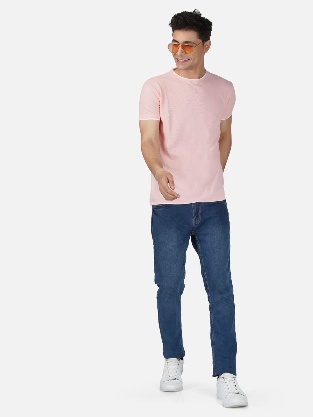 

Tinted Men Pink Pure Cotton T-shirt