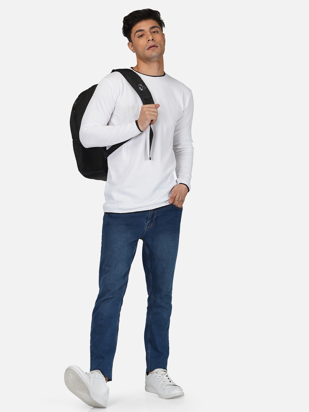 

Tinted Men White Textured T-shirt