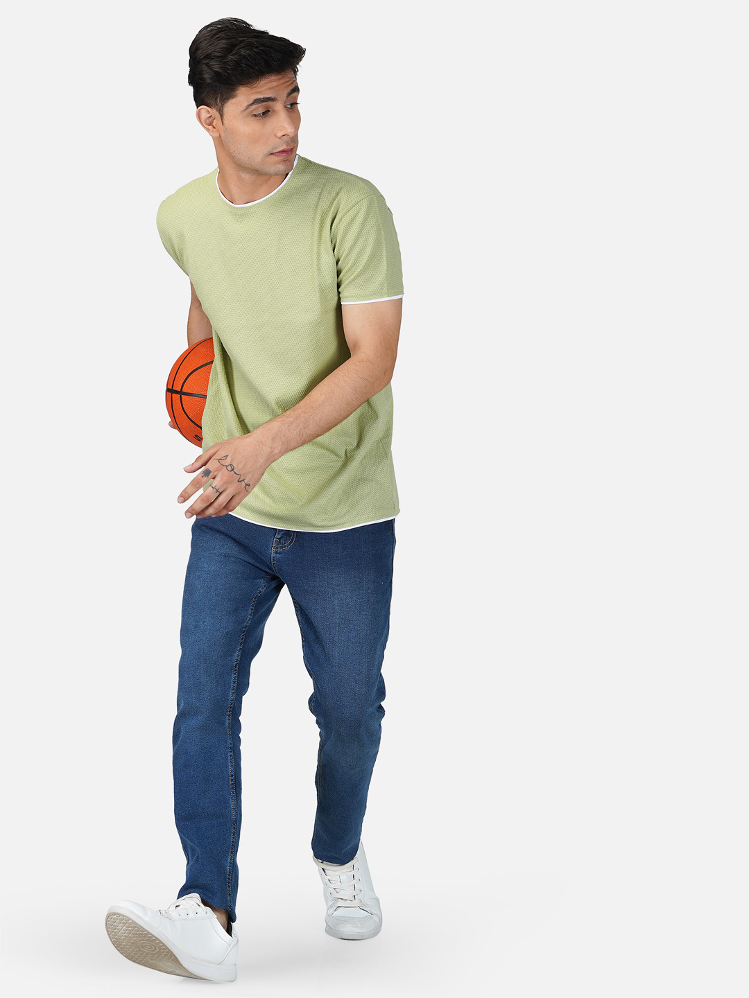 

Tinted Men Green Cotton T-shirt