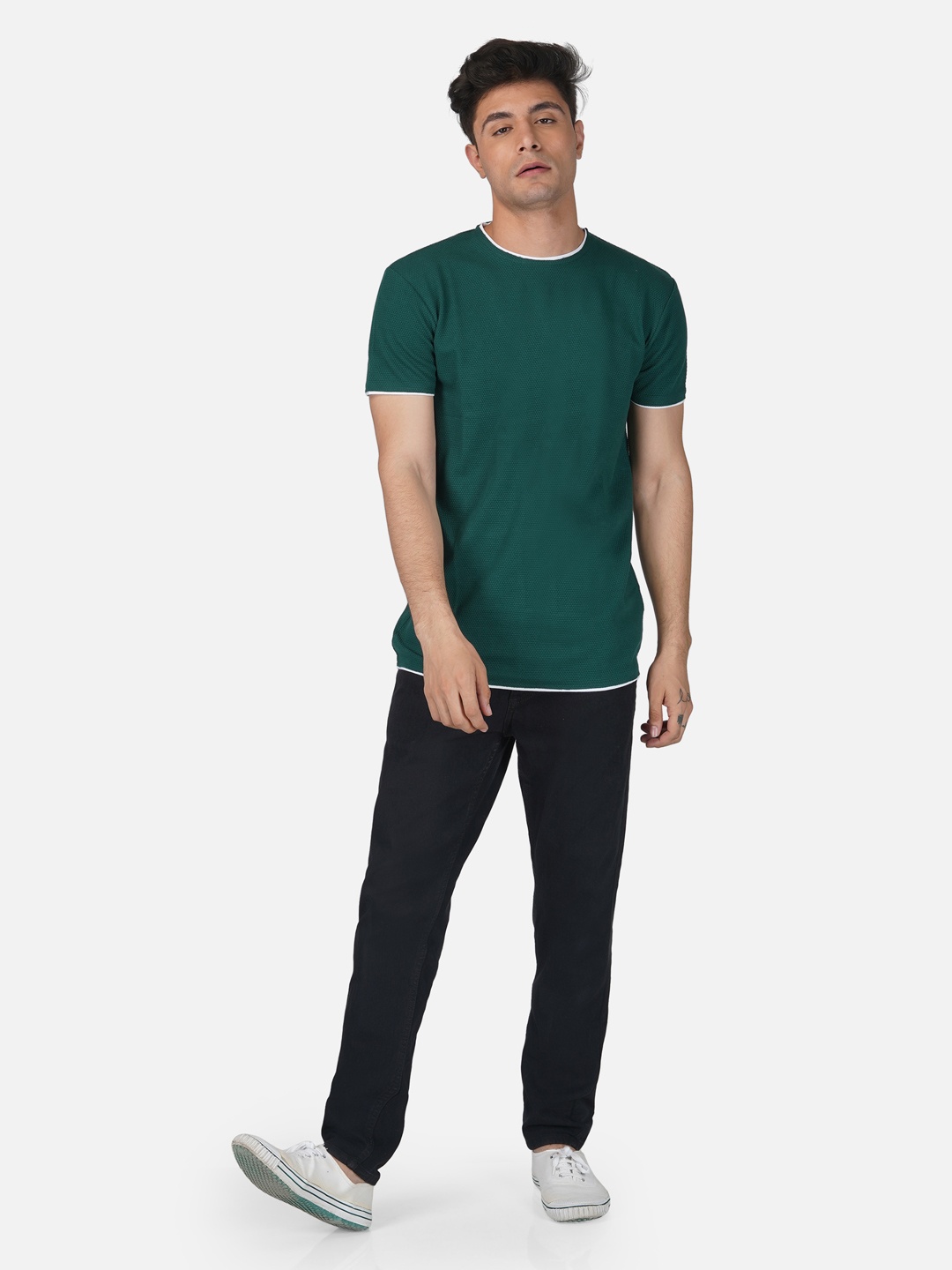 

Tinted Men Green Cotton T-shirt