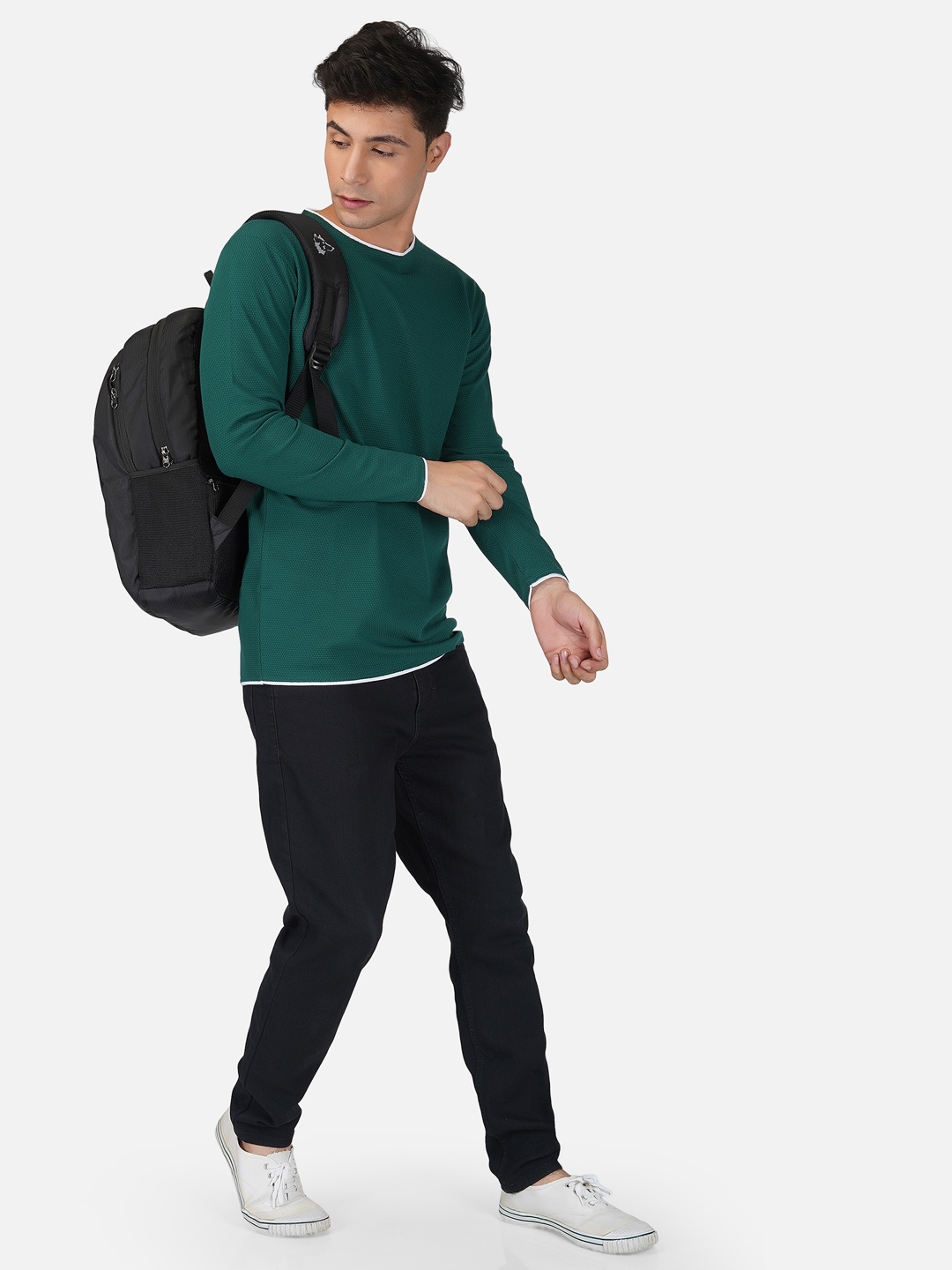 

Tinted Men Green Pure Cotton T-shirt