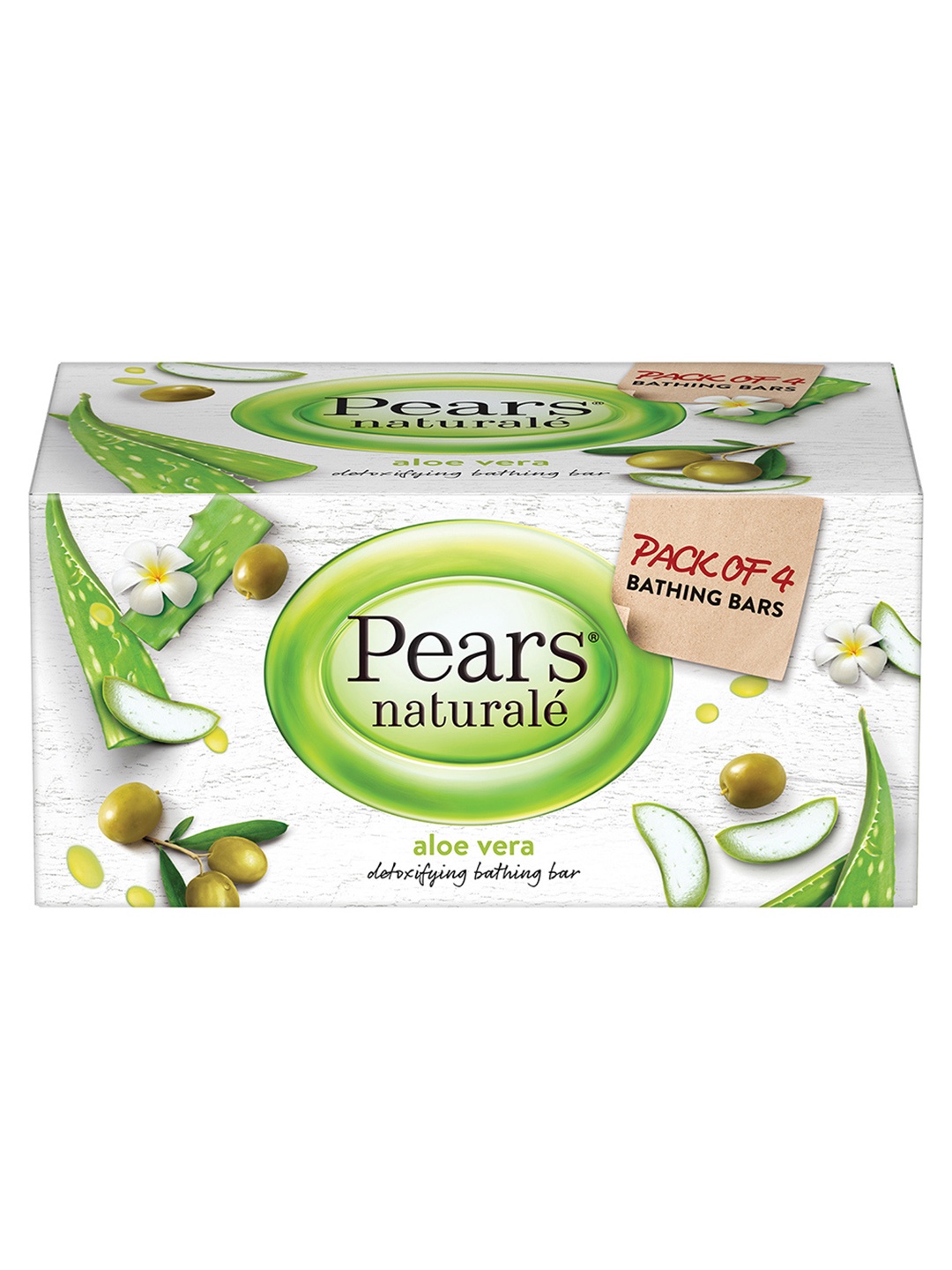 

Pears Natural Set of 4 Aloe Vera Detoxifying Bathing Soap Bar - 125 g Each, Green