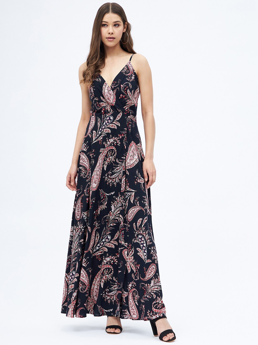 

Harpa Navy Blue Floral Maxi Dress