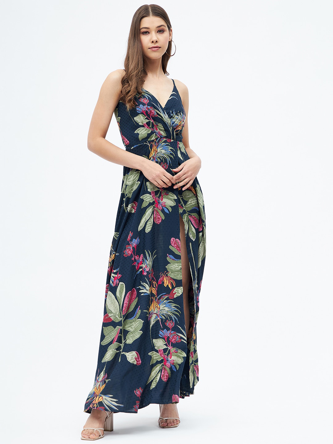 

Harpa Women Blue Tropical Maxi Dress