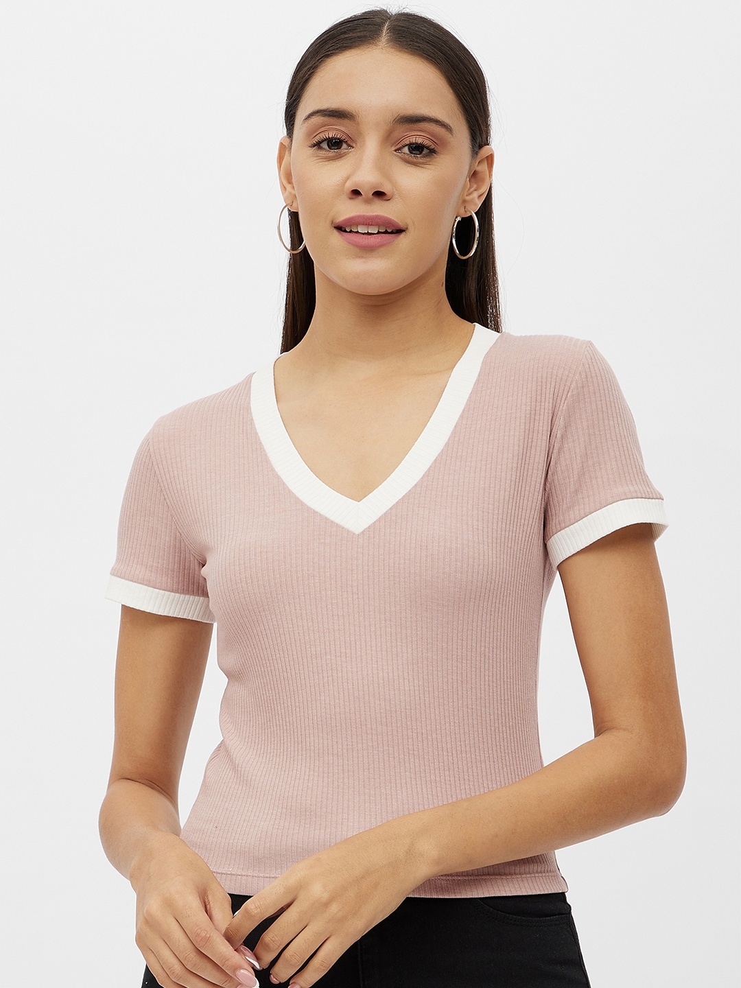 

Harpa Pink Ribbed Knitted Top