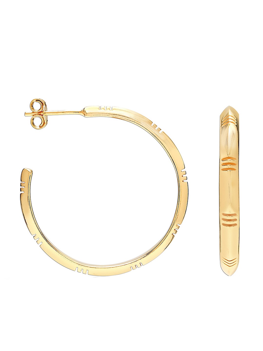 

LeCalla Gold-Toned Contemporary Half Hoop Earrings