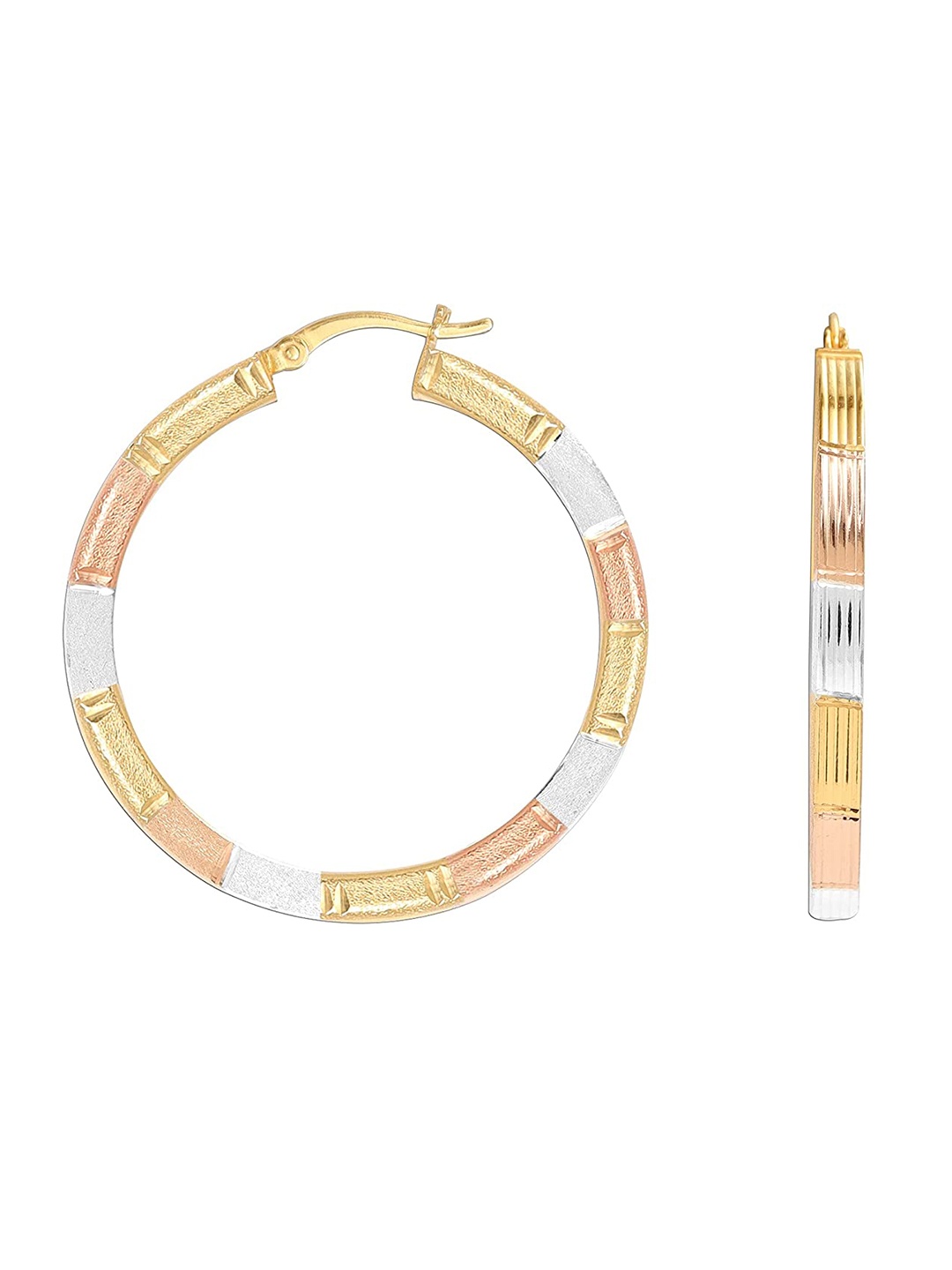 

LeCalla Gold-Plated Contemporary Hoop Earrings