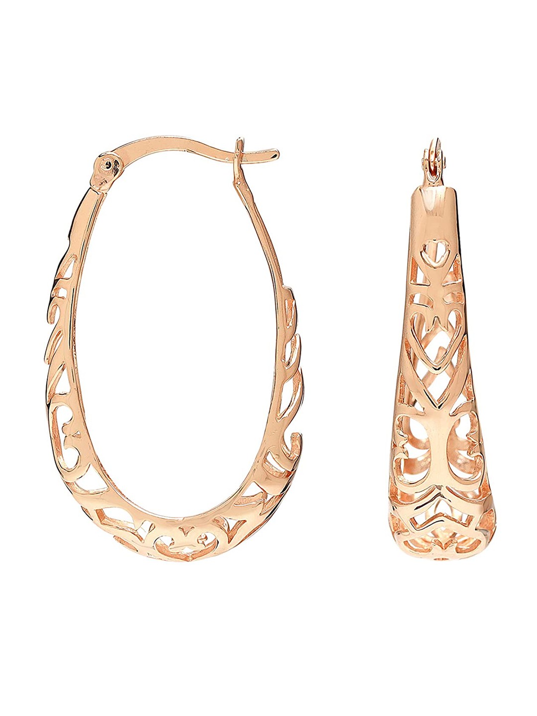 

LeCalla Gold-Plated Silver Contemporary Hoop Earrings