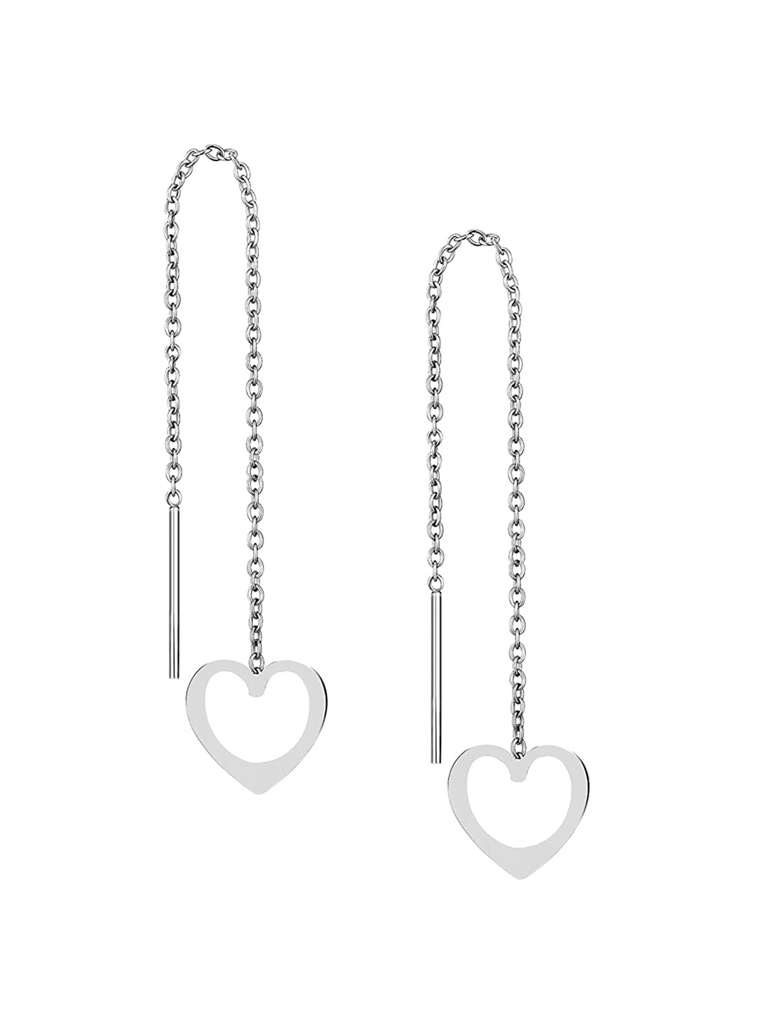 

LeCalla 925 Sterling Silver Heart Threader Drop Earrings