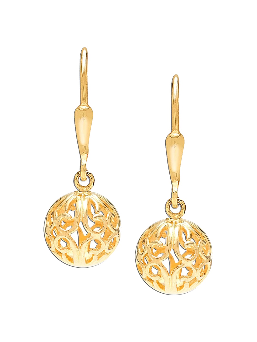 

LeCalla Gold-Plated Silver Filigree Ball Contemporary Drop Earrings