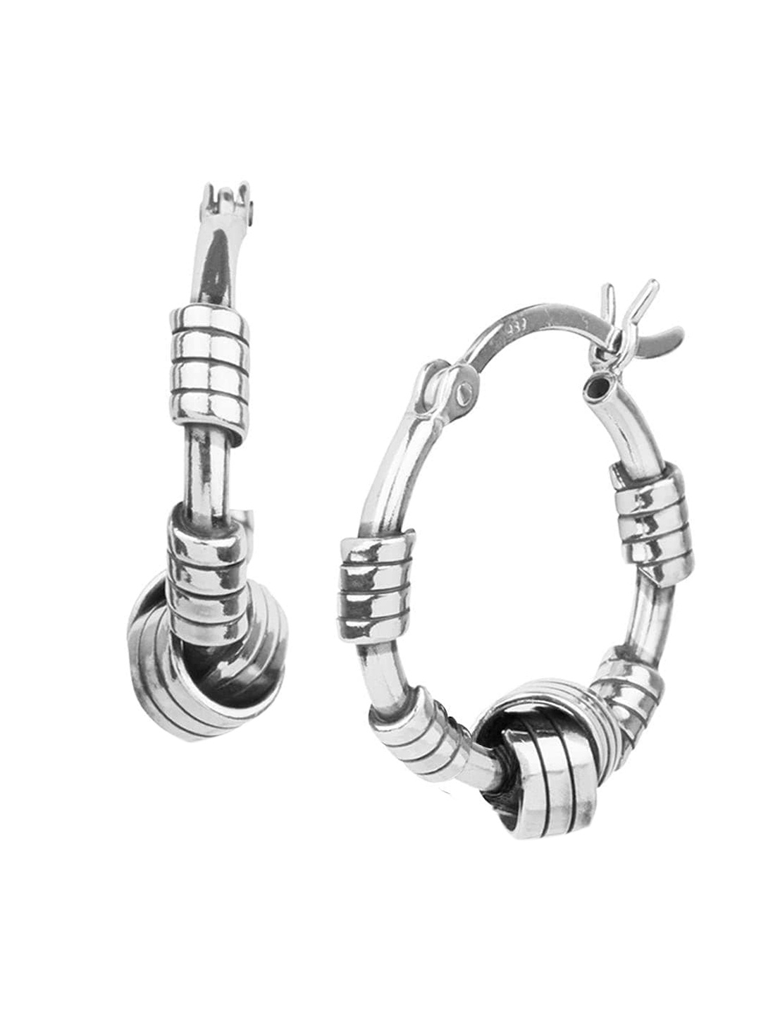 

LeCalla Silver-Toned Contemporary Hoop Earrings