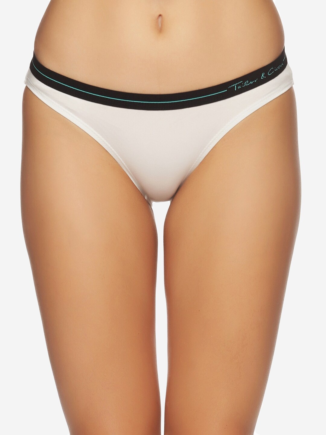 

Tailor & Circus Women's White Solid Bikini Briefs