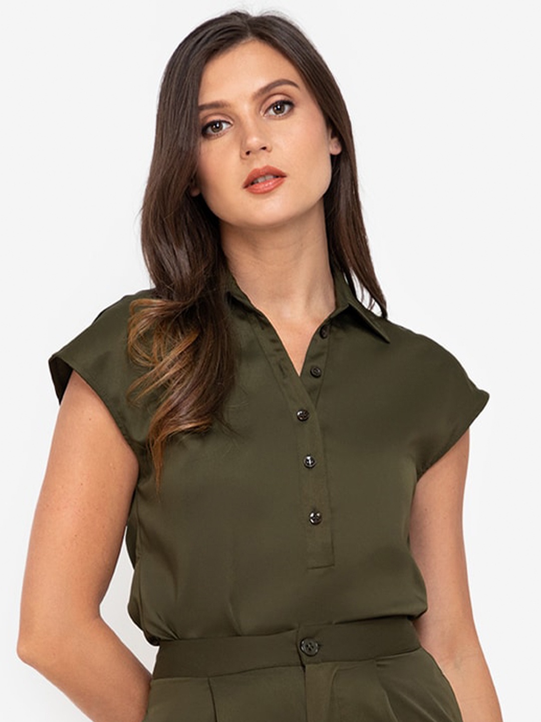 

ZALORA WORK Green Extended Sleeves Top