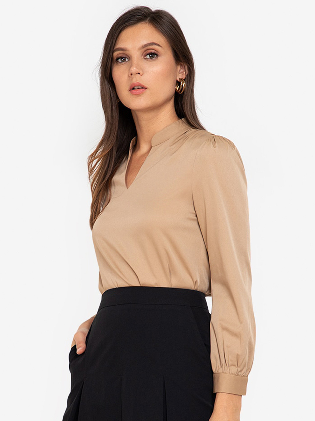

ZALORA WORK Women Beige Solid Top