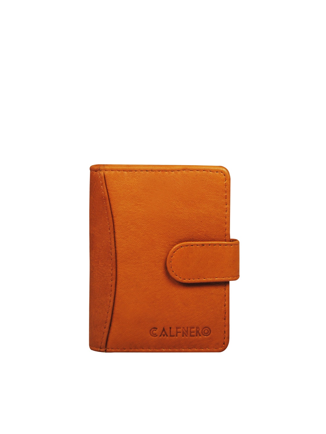 

CALFNERO Unisex Camel Brown Leather Card Holder
