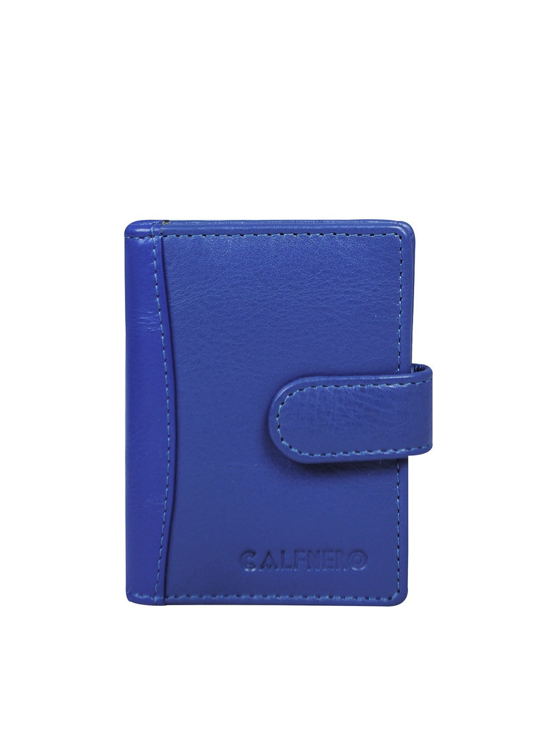 

CALFNERO Unisex Blue Leather Card Holder