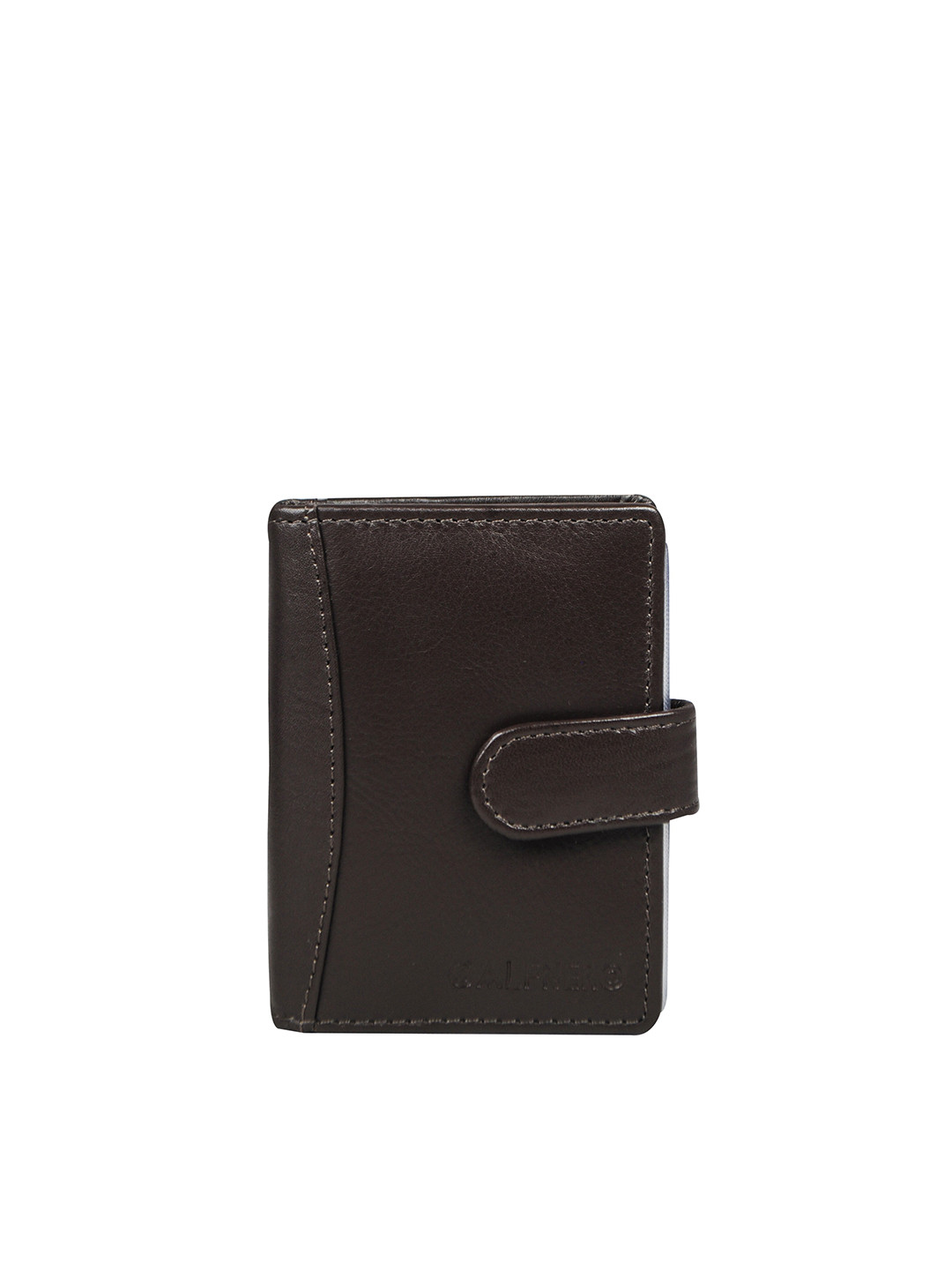 

CALFNERO Unisex Brown Textured Leather Card Holder