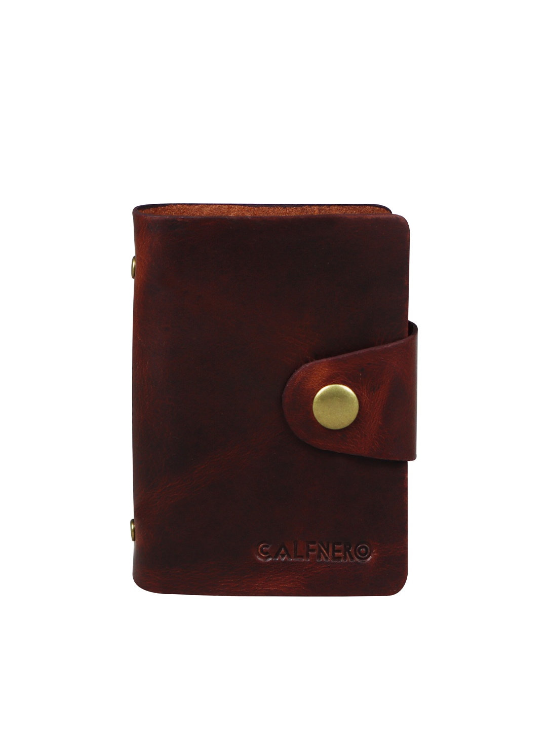 

CALFNERO Unisex Tan Leather Card Holder