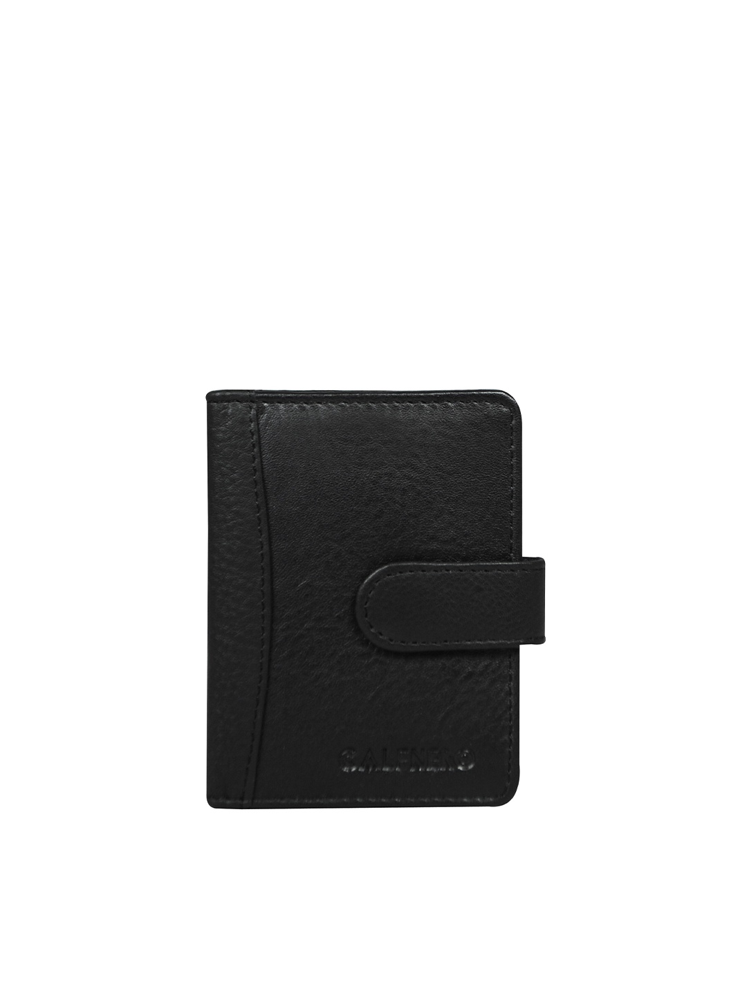 

CALFNERO Unisex Black Leather Card Holder