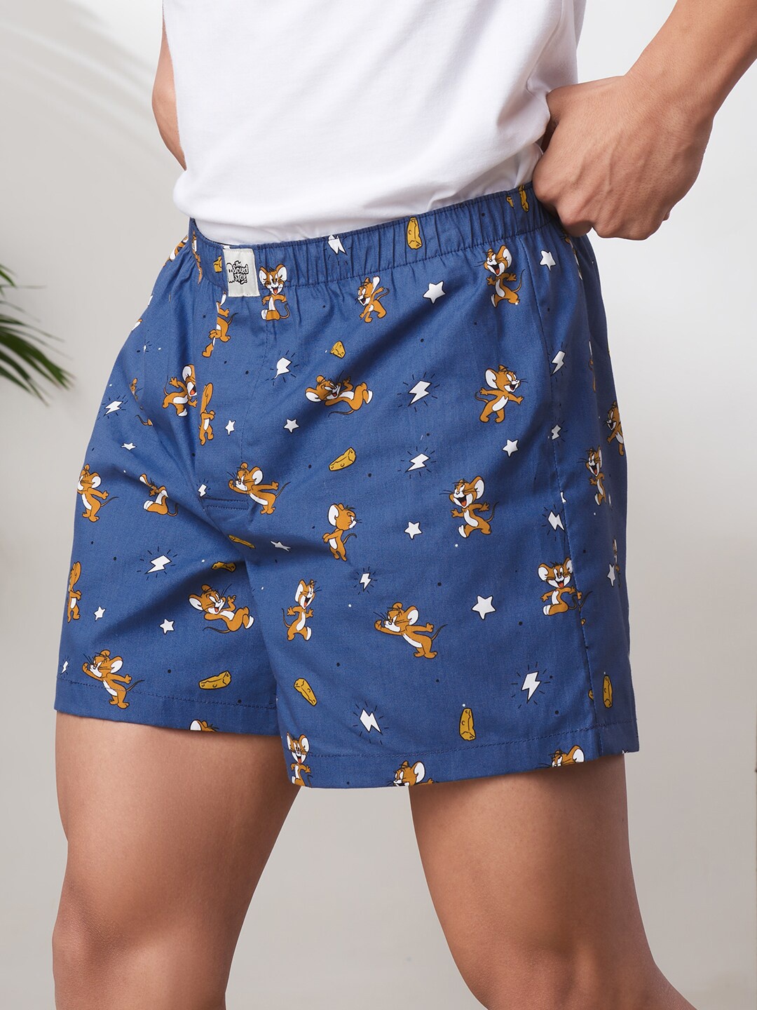 

The Souled Store Men Blue Tom & Jerry Printed Cotton Boxers