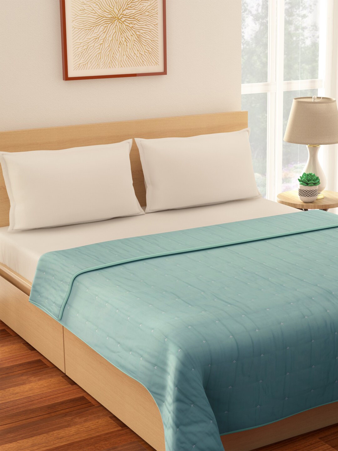 

Living scapes by Pantaloons Green Mild Winter Double Bed Quilt