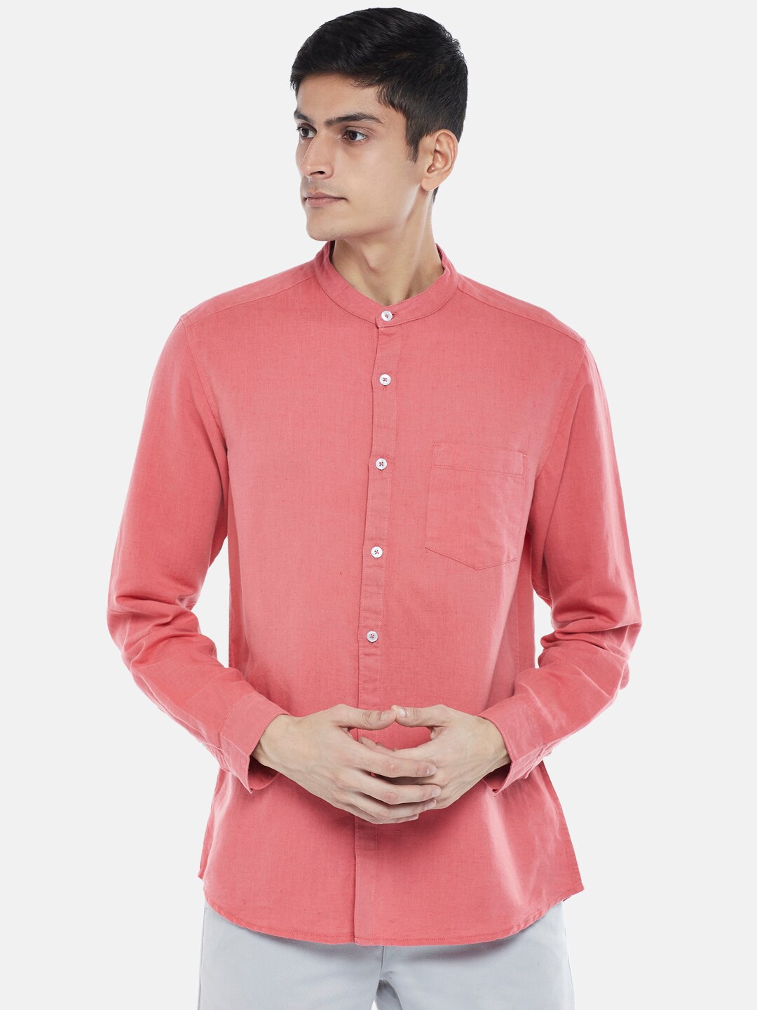 BYFORD by Pantaloons Men Coral Solid Casual Shirt
