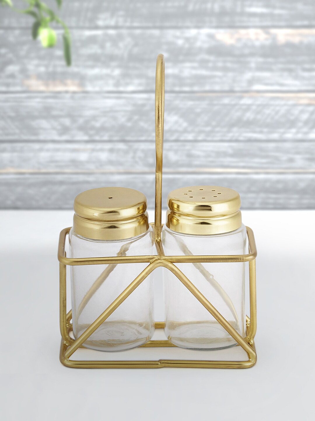 

Living scapes by Pantaloons Rose Gold-Toned Salt & Pepper Shaker With Stand