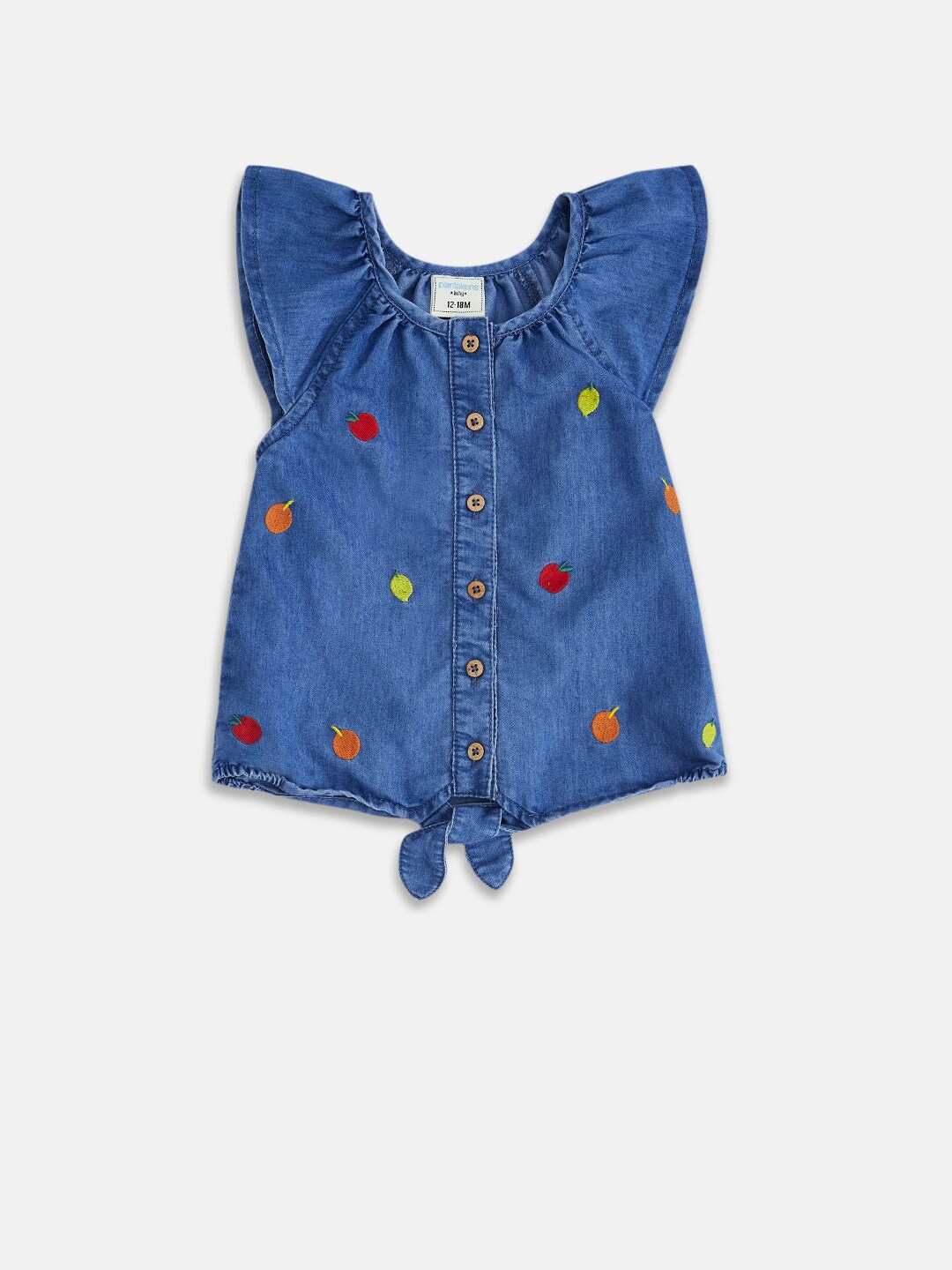 

Pantaloons Baby Girls Blue Denim Top