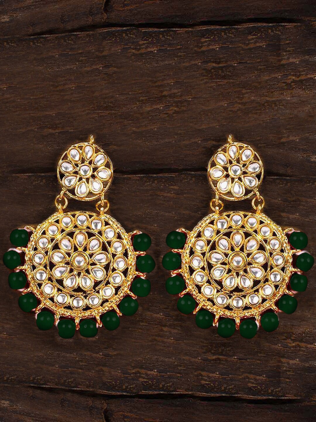 

LIVE EVIL Green Contemporary Chandbalis Earrings