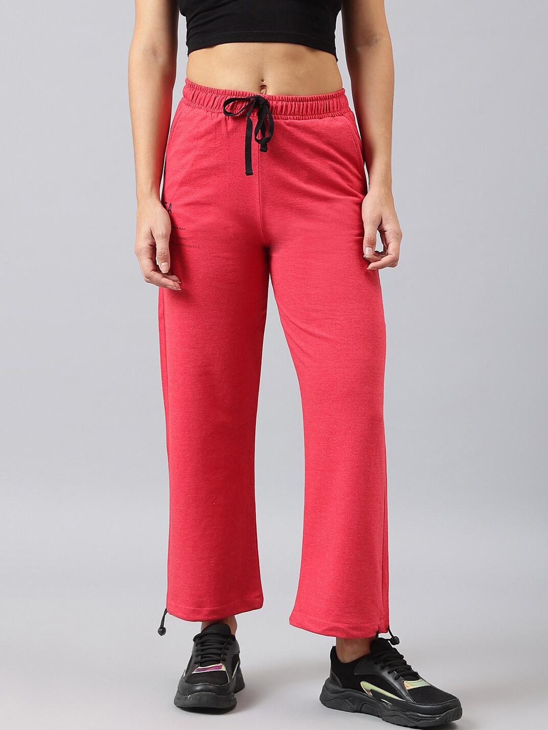 

FEMEA Women Red Solid Cotton Joggers