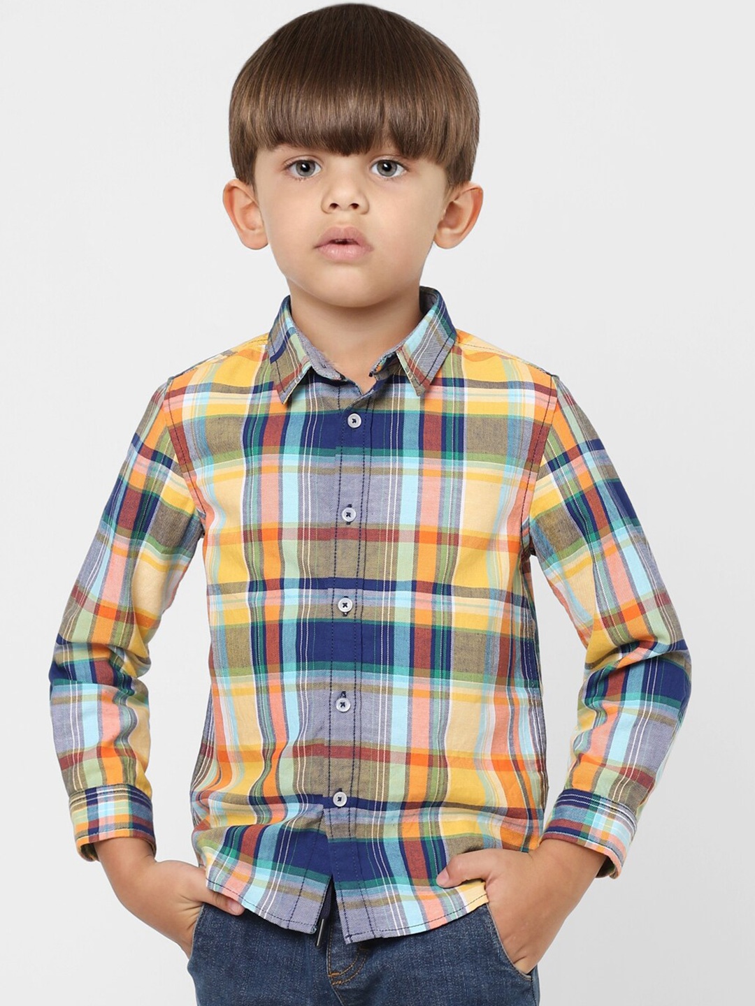 

Jack & Jones Boys Blue & Yellow Checked Casual Shirt