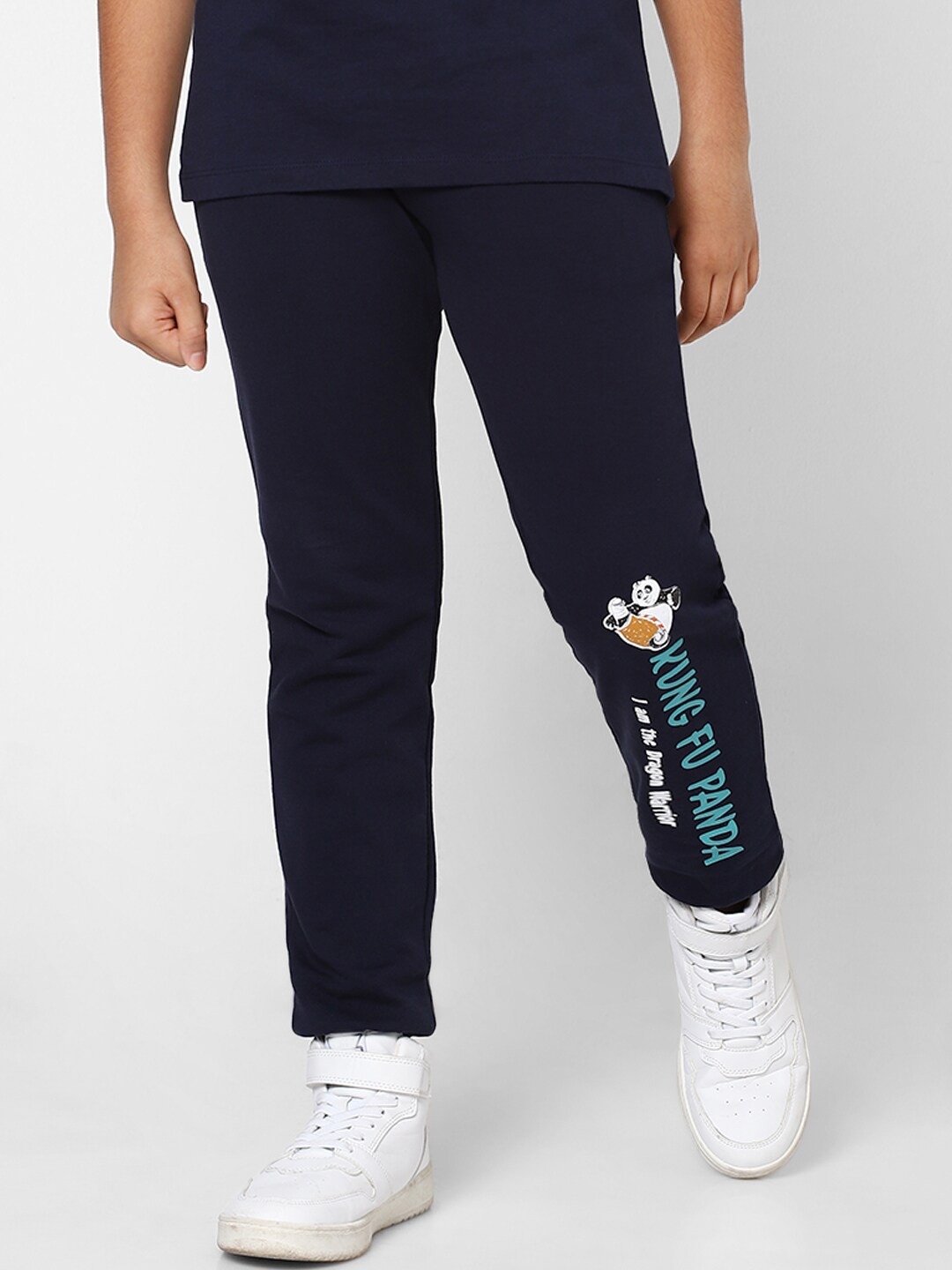 

Jack & Jones Boys Navy Blue Solid Track Pant
