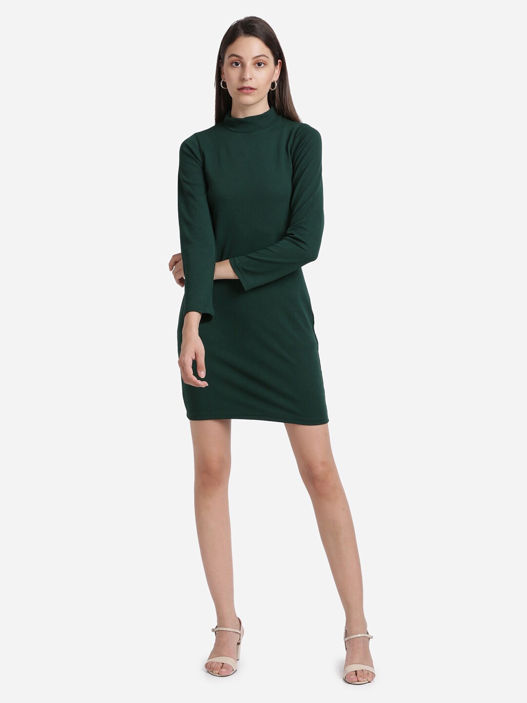 

Amrutam Fab Green Crepe Sheath Dress