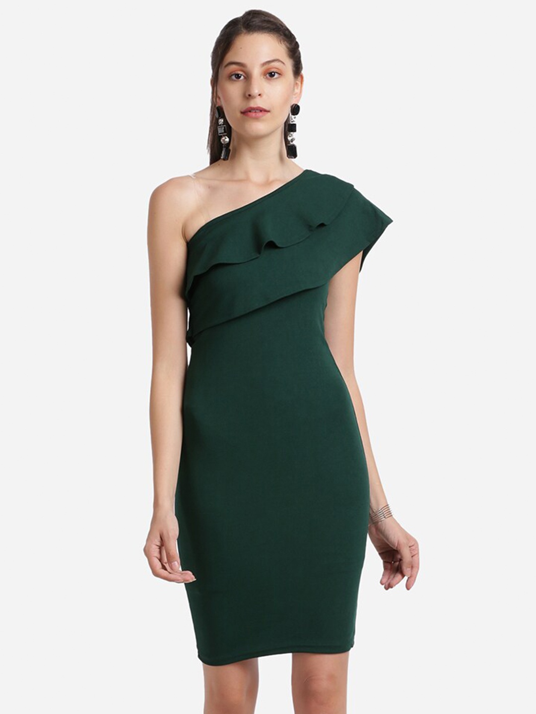 

Amrutam Fab Women Green Crepe Bodycon Dress