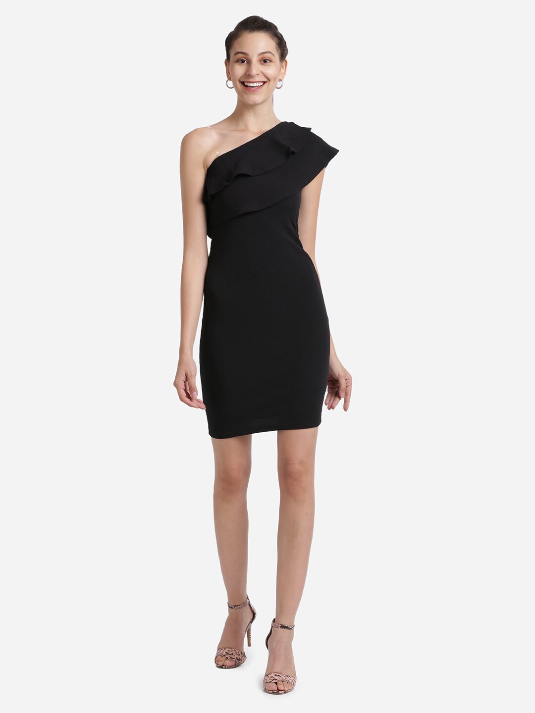 

Amrutam Fab Women Black Crepe Bodycon Dress