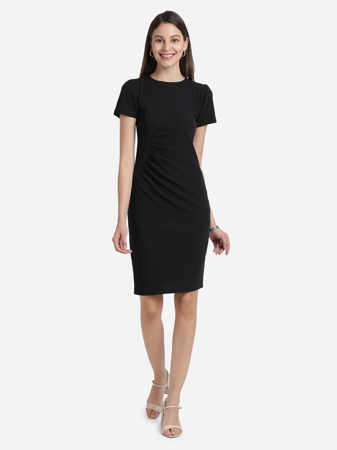 

Amrutam Fab Women Black Crepe Sheath Dress