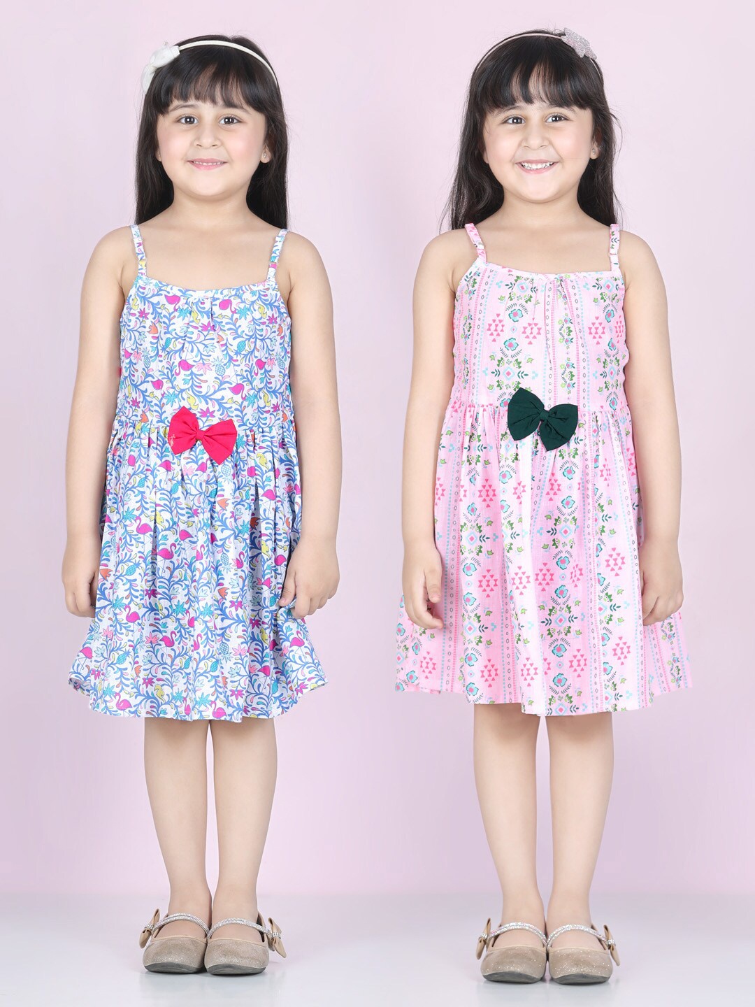 

Cutiekins Multicoloured Set Of 2 Floral A-Line Dress, Multi