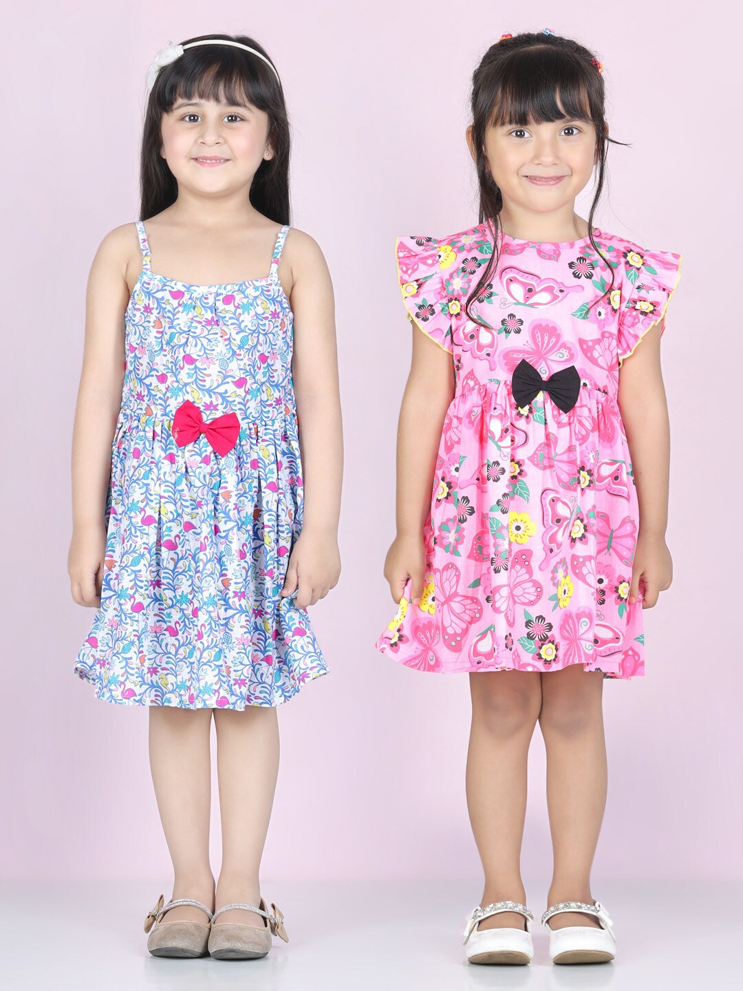 

Cutiekins Girls Blue & Pink Set Of 2 Floral Dress
