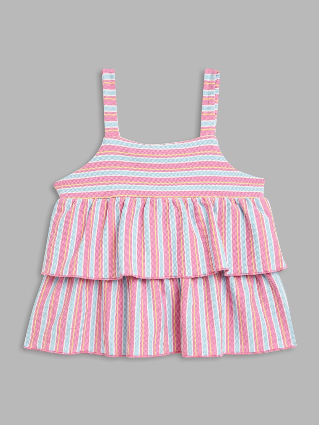 

ELLE Girls Pink & Blue Striped Top