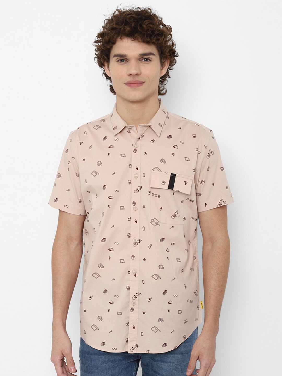 

FOREVER 21 Men Brown Printed Casual Shirt