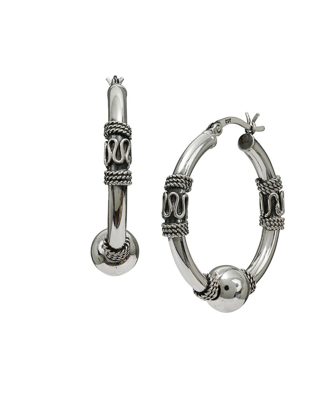 

LeCalla Silver-Plated Circular Hoop Earrings