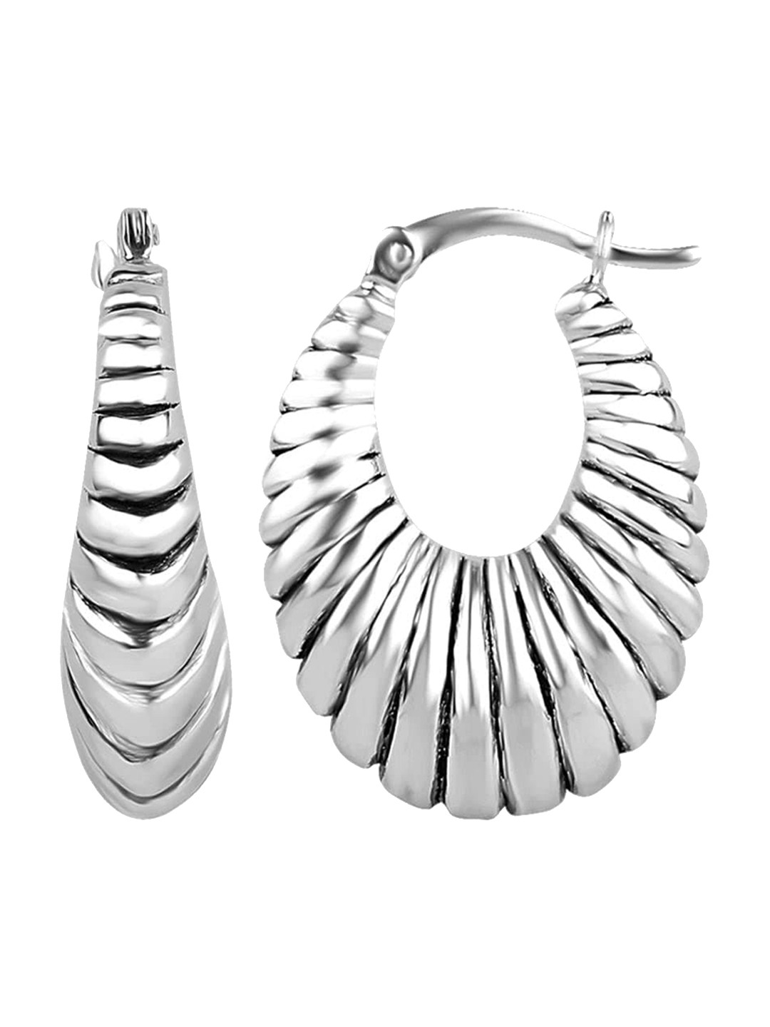 

LeCalla Silver-Toned Contemporary Ear Cuff Earrings