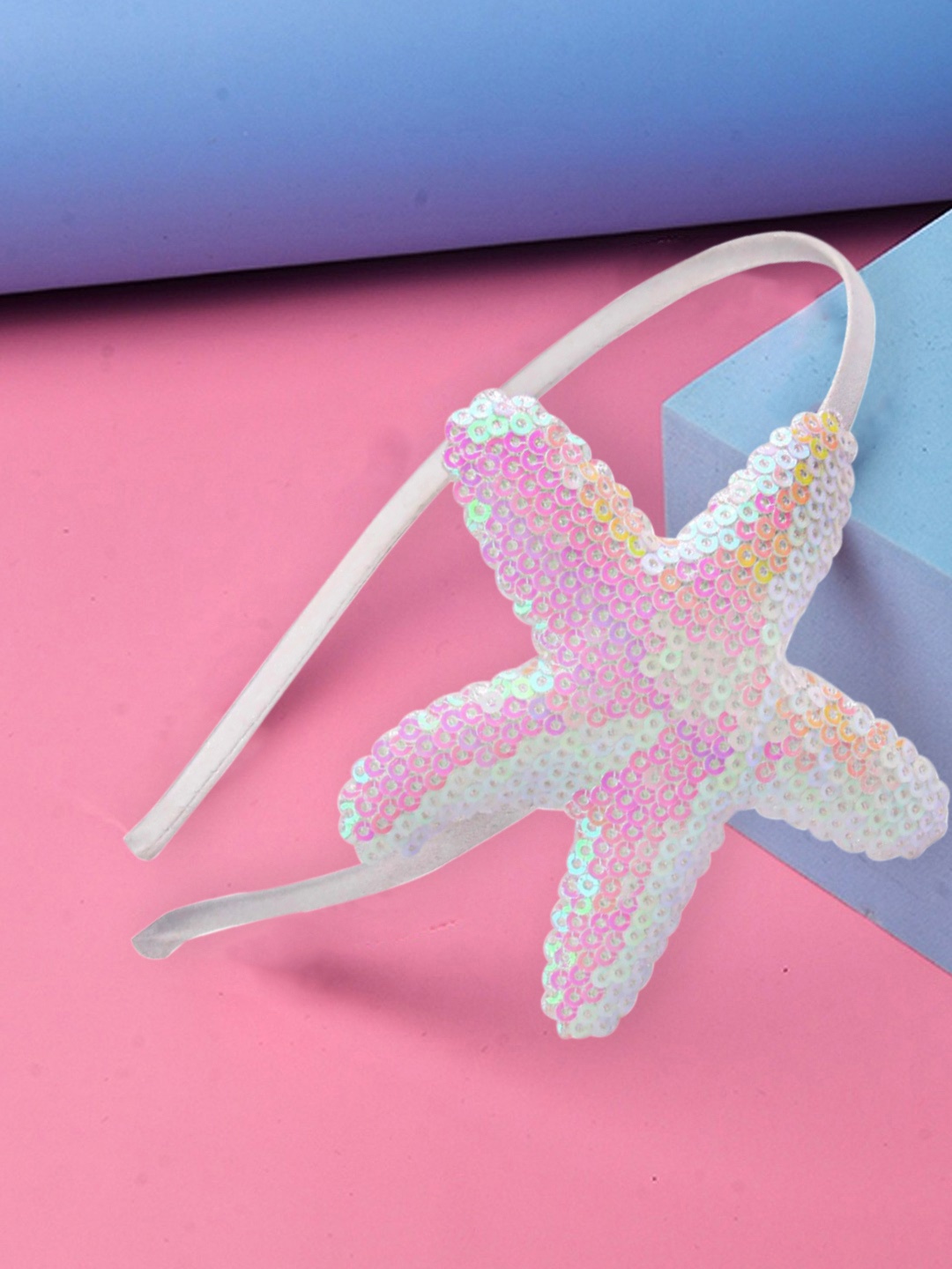 

OOMPH Girls White & Pink Embellished Hairband