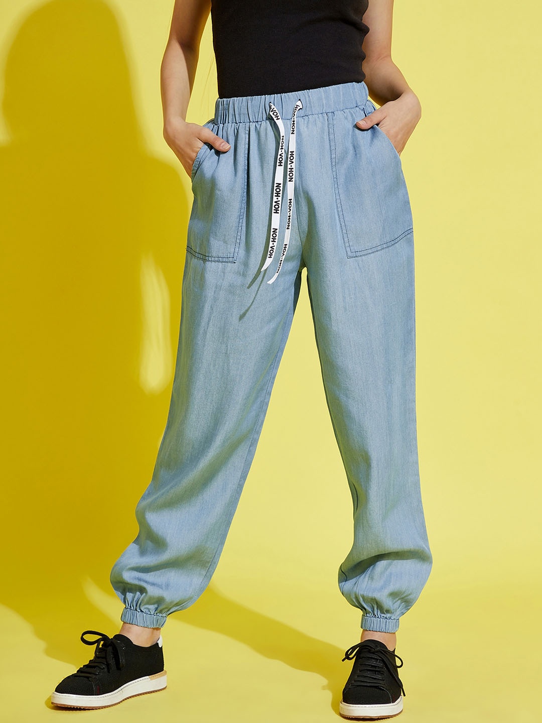 

Noh.Voh - SASSAFRAS Kids Girls Turquoise Blue Solid Regular Joggers